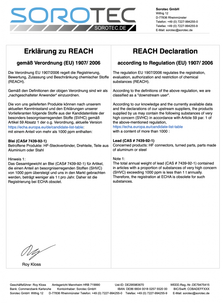 REACH-Erklärung