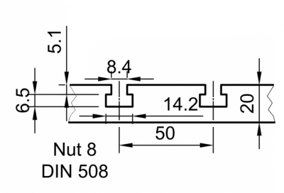 20 mm T-Nutenplatte PRO für AL 1507