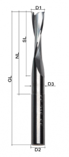 1206HO | Solid carbide end mill Z2 Ø 3 mm wood VR