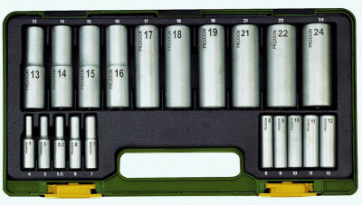 20-piece special socket set with deep sockets.