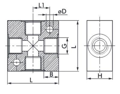 Pneumatic cross piece G 1/4 "