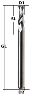 End Mill Double-Flute ALU Ø 0.4 mm