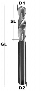 Carbide Drill Ø 2,5 mm, DIN 6539