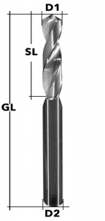 Carbide Drill Ø 2 mm, DIN 6539