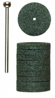 Silizium-Carbid-Schleifscheiben, 22 mm, 10 Stück mit Träger