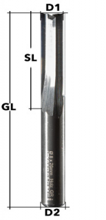 VHM-Schaftfräser ohne Drall Z2 Ø 3 mm Holz