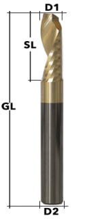 VHM-Schaftfräser Einschneider Ø 3 mm ALU Beschichtet