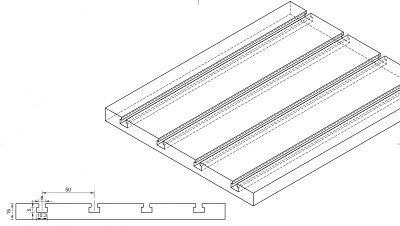 Cast aluminum T-slot plate ECO15 300 x 200 