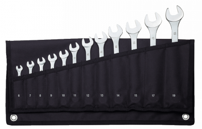 12-piece SlimLine combination spanner set for metric screw sizes