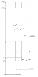 Ball screw spindle 25 x 10 Length: 2023 mm