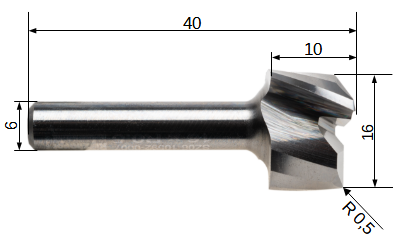 VHM Surface milling cutter 16 mm, shank 6 mm