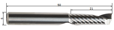 VHM Einschneider Alu Ø 6 x 21 mm