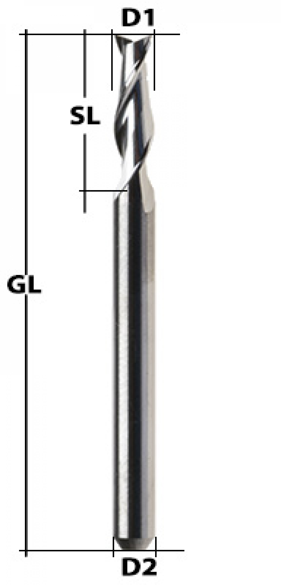 END Mill Z2 Ø 1 mm 2-Flute Fishtail Sorotec Edition