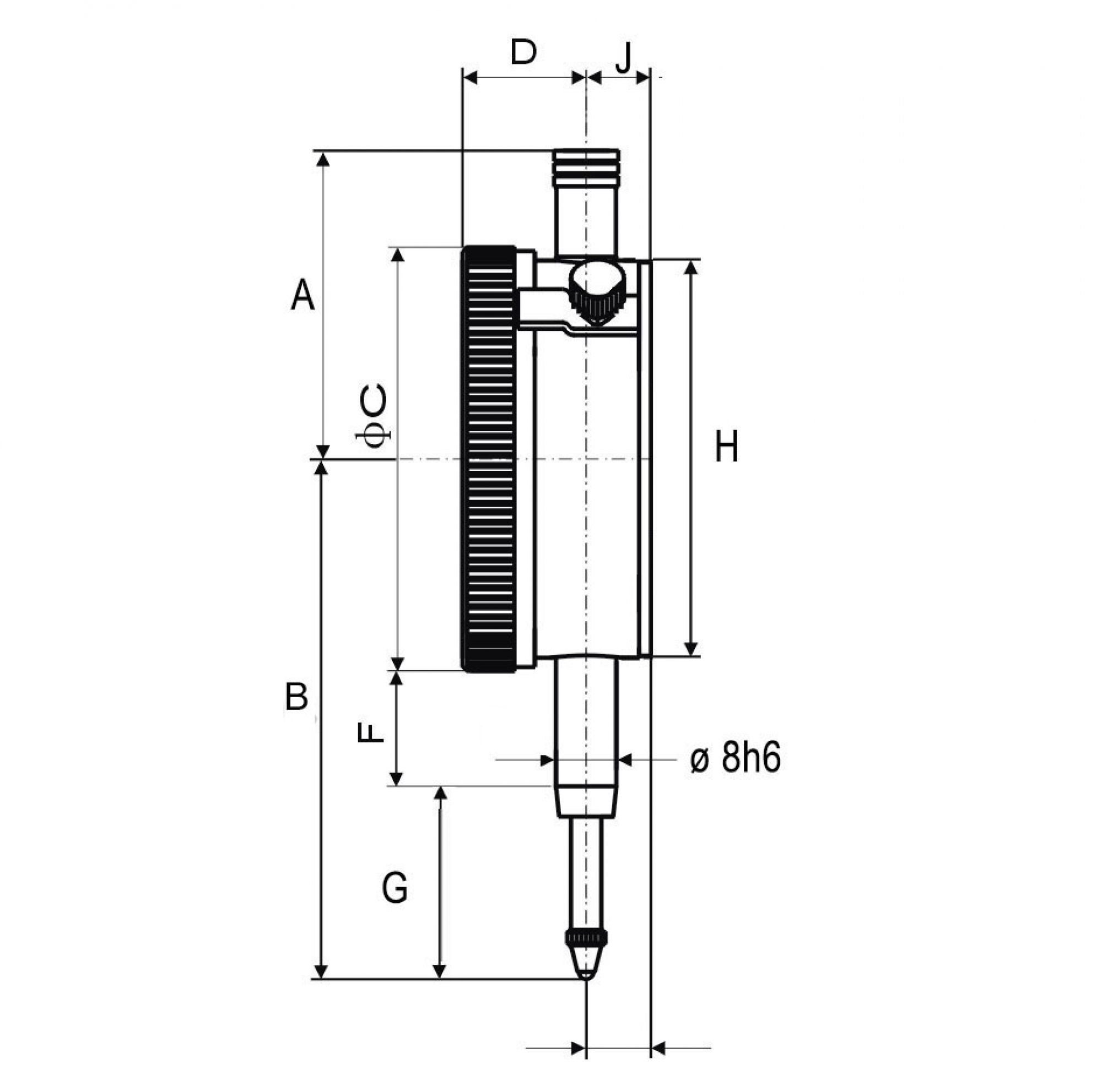 Dial gauge 10 mm measuring range