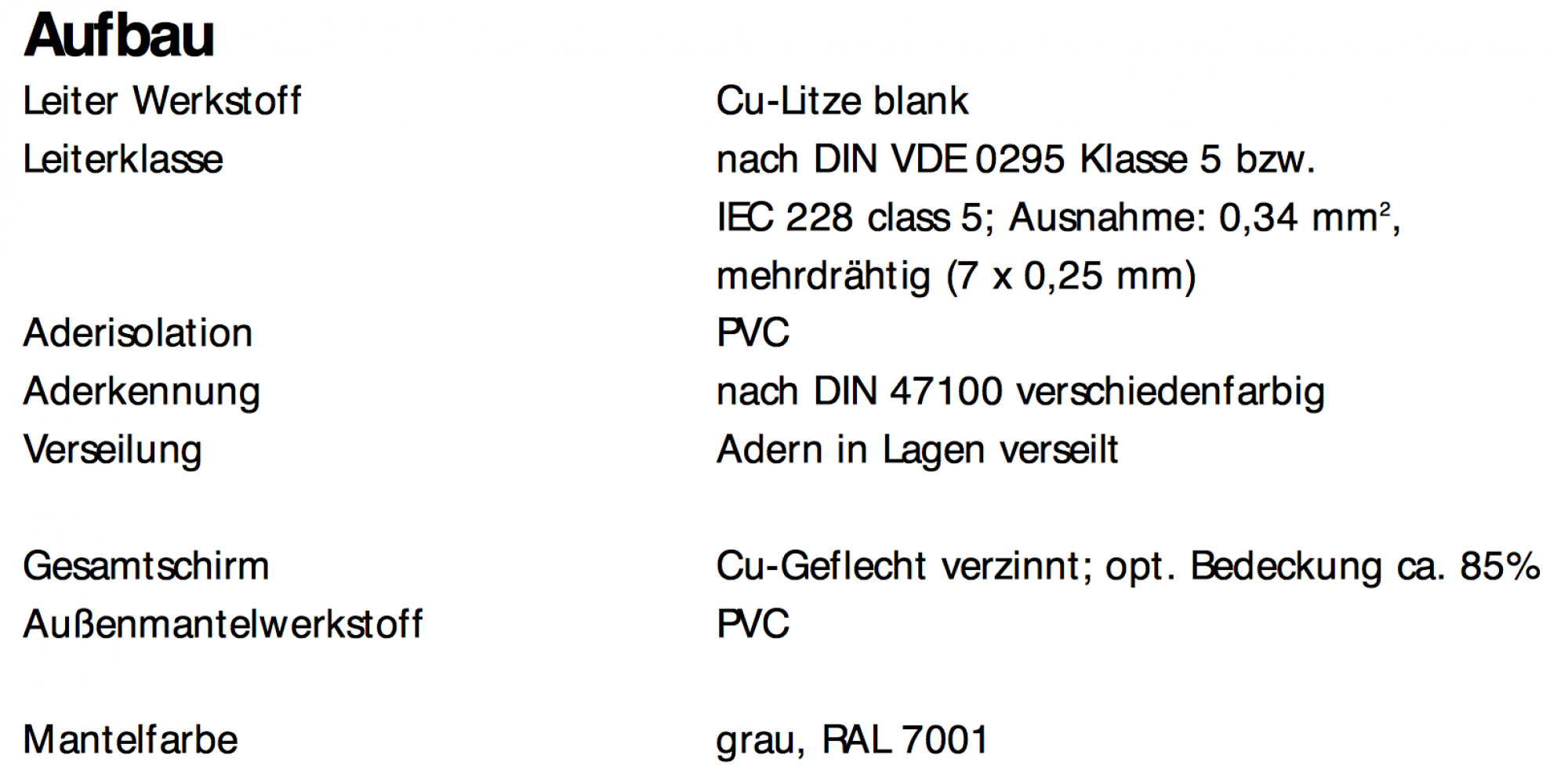 Steuerleitung 6 x 0,14 mm²