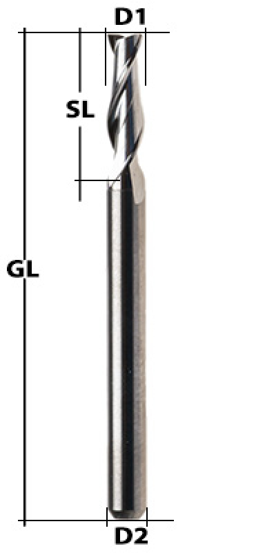 VHM Fräser 2-Schneider (Flach) Ø 2,4 mm