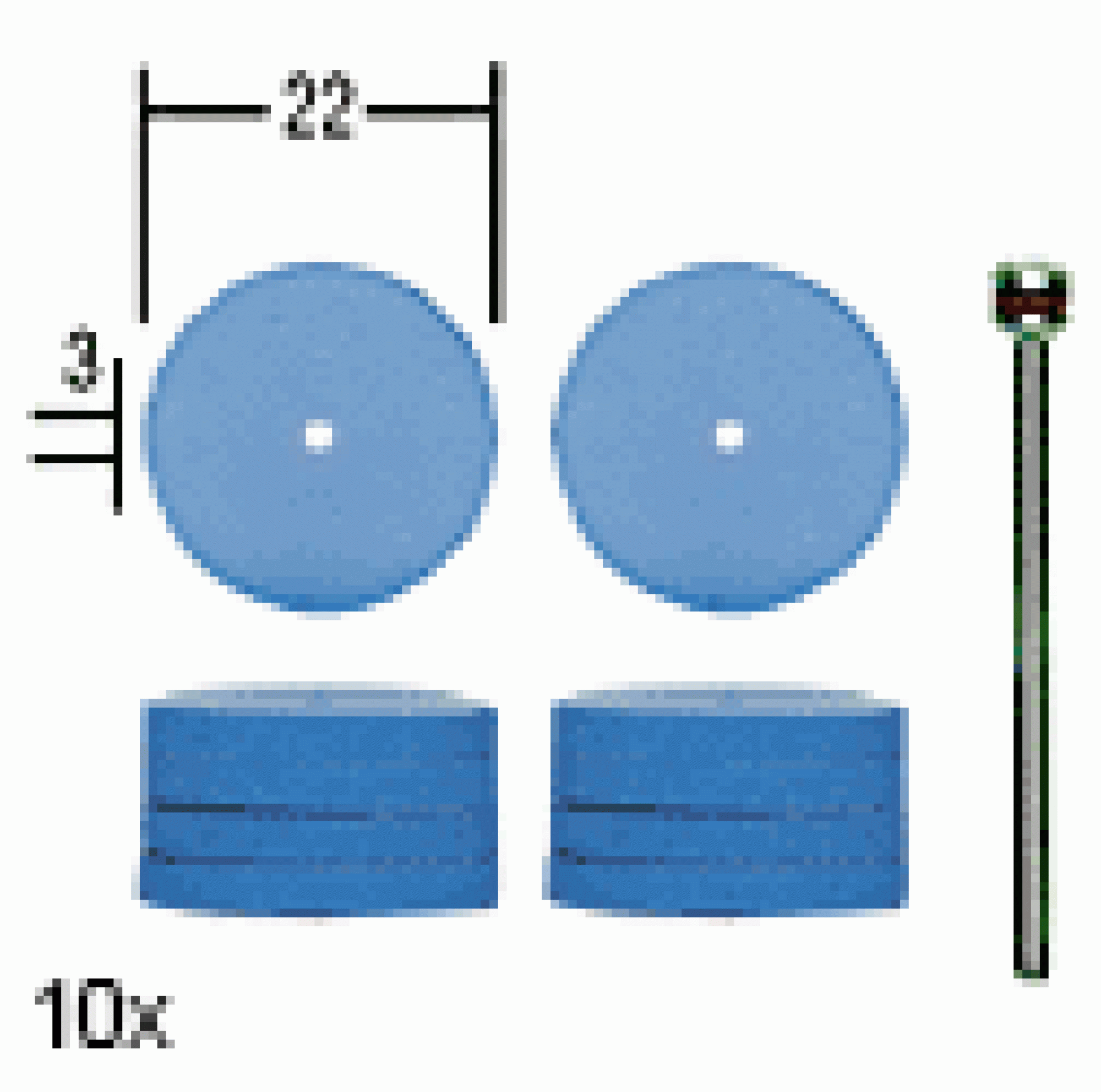 Silicone polishing wheel Wheel, 22 mm, 10 pieces with carrier