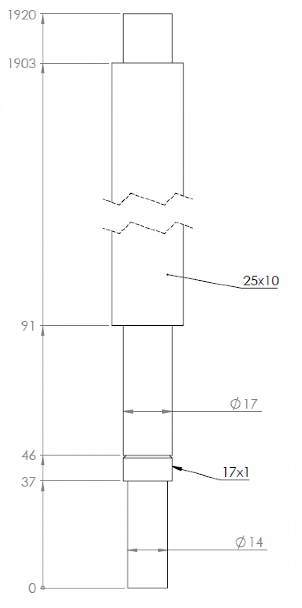 Kugelumlaufspindel 25 x 10 Länge: 2023 mm