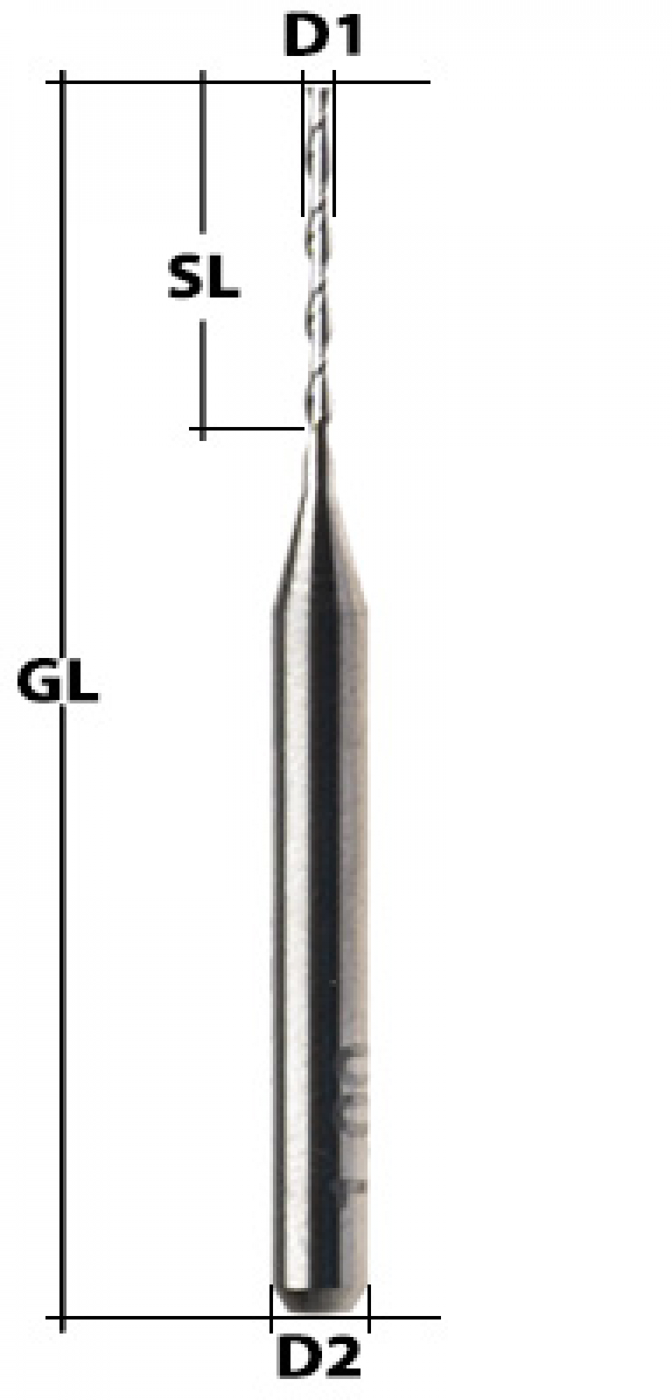 End Mill Double-Flute (Flat) Ø 2 mm long